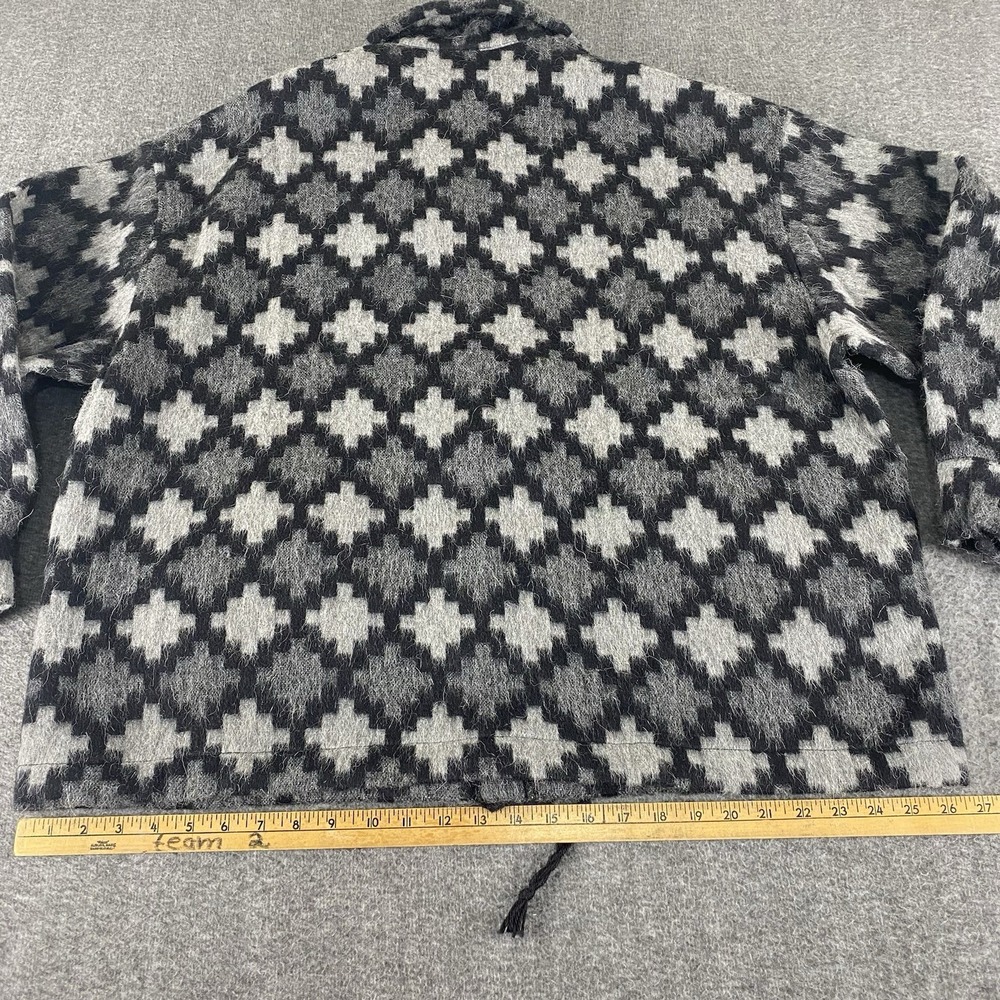 NWT Alpaca Wool Blend Southwestern Jacket Womens Gray Black 50% Alpaca Coat XL - Picture 11 of 13